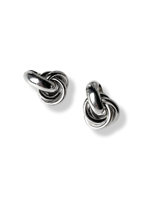 Knot Stud Silver Earrings