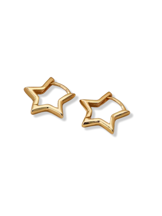 Star Huggie Gold Earrings