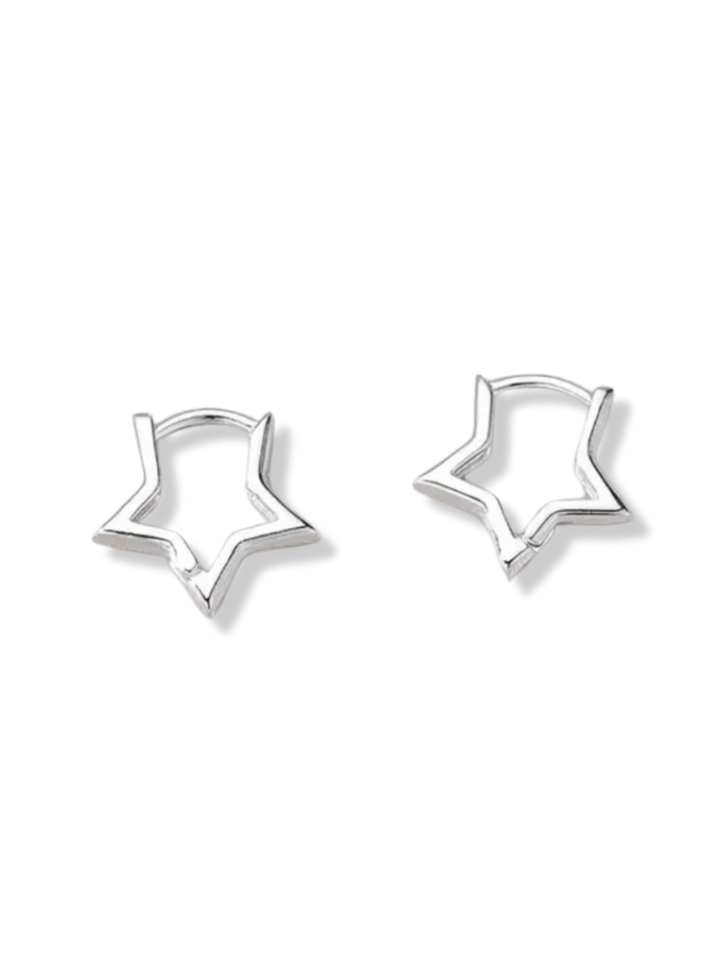 Star Huggie Silver Earrings