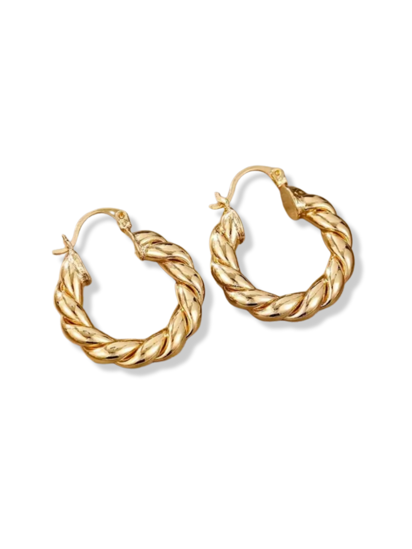 Twisted Hoop Gold Earrings