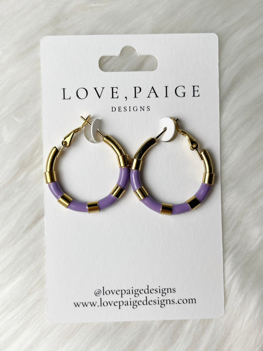 Sophia Purple Hoop Earrings