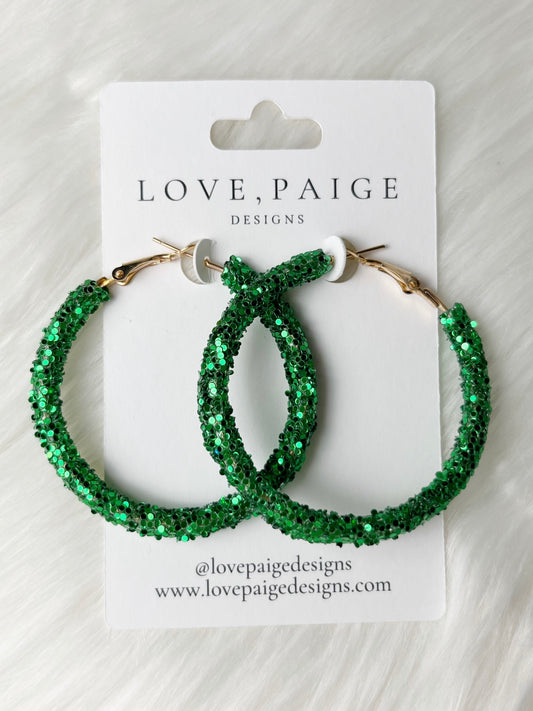 Eve Green Hoop Earrings