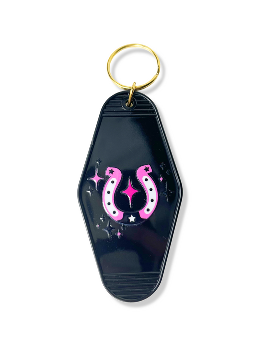 Horseshoe Black Keychain