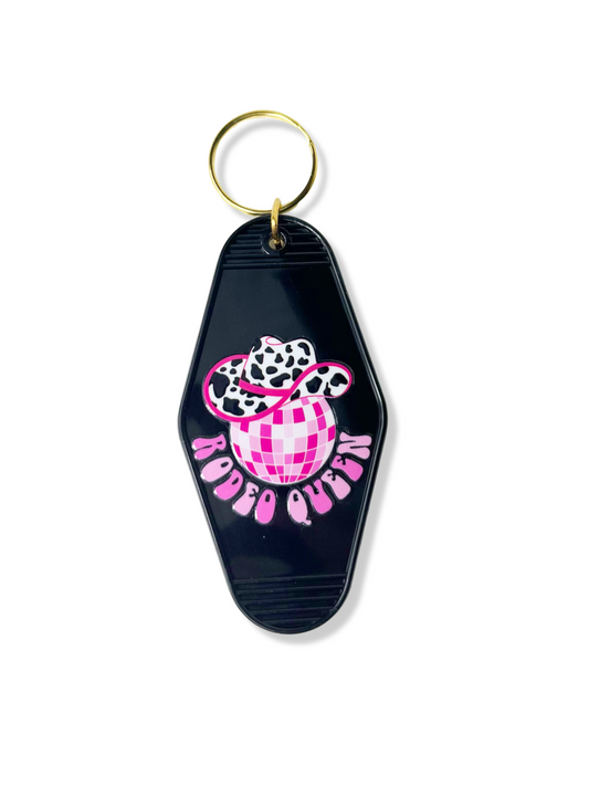 Rodeo Queen Black Keychain