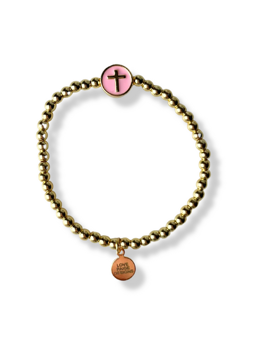 Pink Cross Bracelet