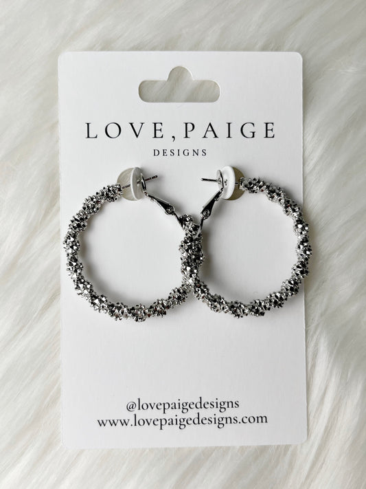 Anna Silver Hoop Earrings