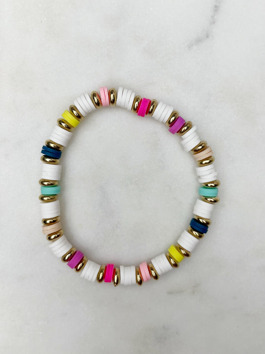 Gold Rainbow Clay Bracelet